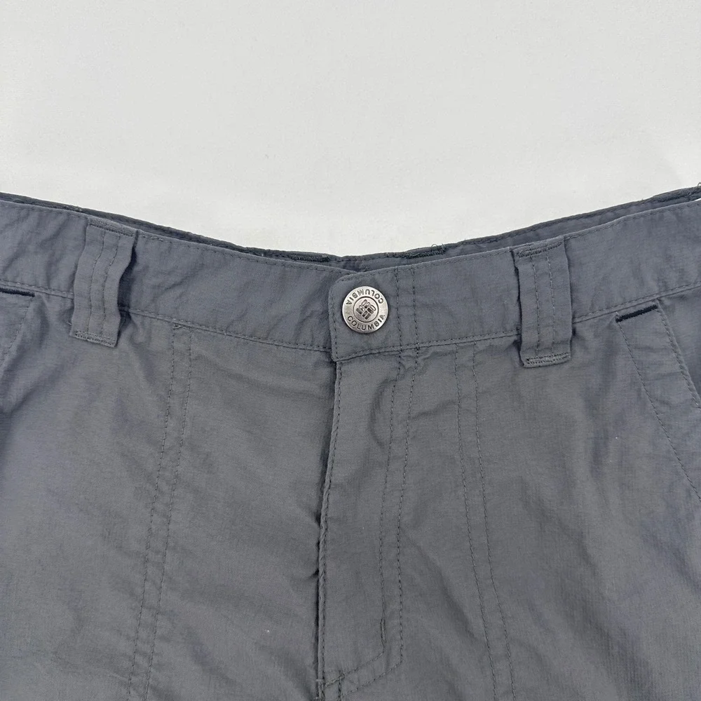 Columbia Kids Silver Ridge Cargo Shorts Grey Nylon Hiking Sun Protection 10/12